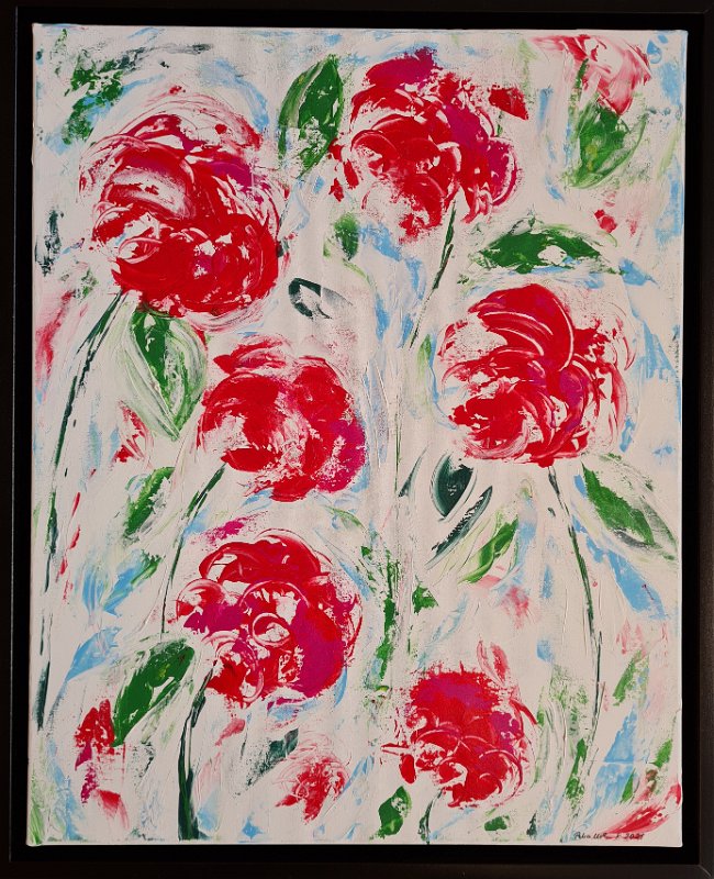Rosen 1 2021, 50x40, Acryl auf LW, € 390 SOLD 